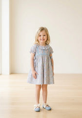 GIRLS FLORAL WITH COLLAR AND PUFF SLEEVE MALTA