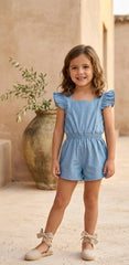 GIRLS DENIM SHORT JUMPSUIT