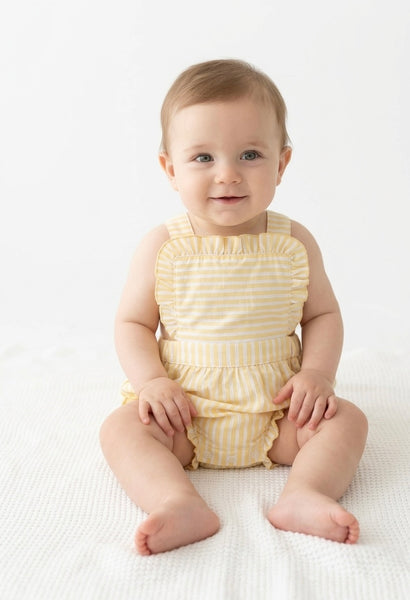 BABY YELLOW STRIPED ROMPER
