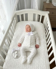 NEWBORN BOW AND LACE OPENWORK 3P SET
