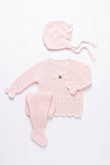 PINK WHITE NEWBORN BOBBLES DETAILS 3P SET