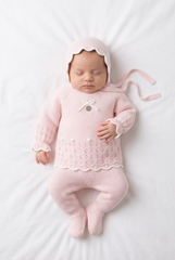 PINK WHITE NEWBORN BOBBLES DETAILS 3P SET