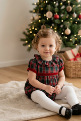 BABY CLASSIC TARTAN PUFF SLEEVE ROMPER