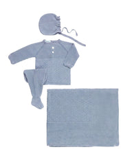 BABY CENTER RHOMBUS BLANKET AND NEWBORN 4P SET