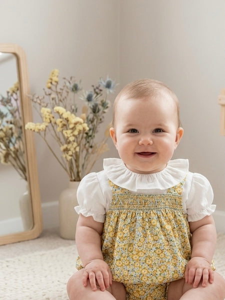 GIRLS FLORAL ROMPER AND BLOUSE 2P SET RAVENA