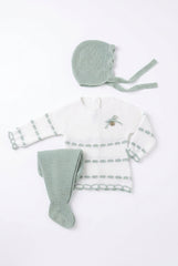 DUSTY GREEN NEWBORN GATHERED DETAILS 3P SET