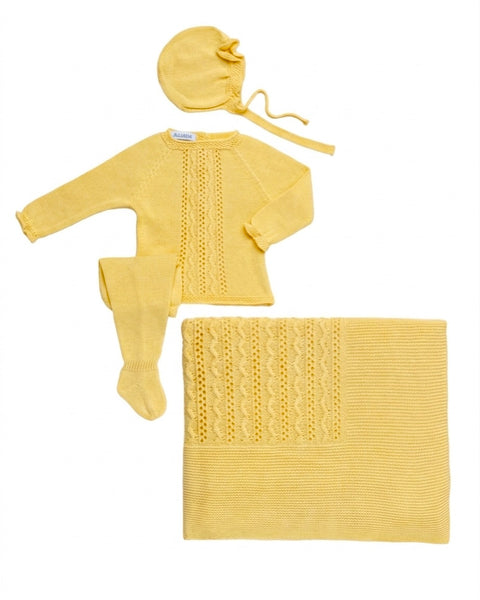 BABY TEXTURE BLANKET AND NEWBORN 4P SET