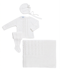 BABY TEXTURE BLANKET AND NEWBORN 4P SET