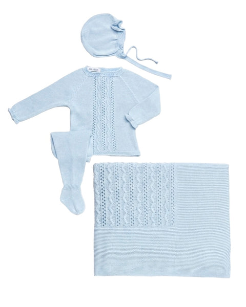 BABY TEXTURE BLANKET AND NEWBORN 4P SET