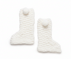 SQUARED WITH POMPONS KNITTED BOOTS