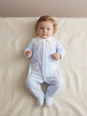 BABY VELVET PJ WITH NIDO AND COLLAR