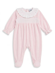 PIJAMA BABY NIDO DE TERCIOPELO CON CUELLO VOLANTE