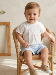 BOYS PIN CHECK SHORT AND SHIRT 2P ALFARERIA
