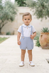 BOYS STRIPED SHORT WITH SUSPENDER AND SHIRT 2P MARMOLINA