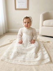 CHRISTENING LONG GOWN WITH BONNET 2P