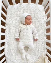 NEWBORN ROMANTIC OPENWORK LACE 3P SET