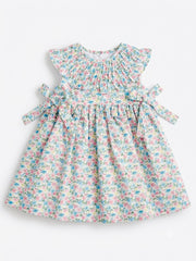 GIRLS PASTEL FLORAL RUFFLE COLLAR PINK DRESS SUELTAS