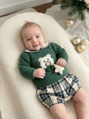 BOYS TEDDY BEAR KNITTED SWEATER AND TROUSERS 2P SET