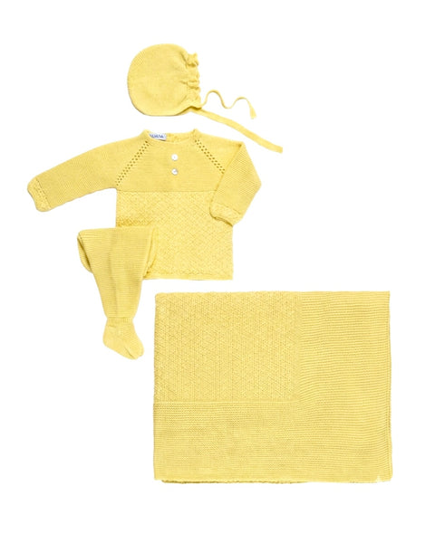 BABY CENTER RHOMBUS BLANKET AND NEWBORN 4P SET