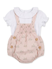 GIRLS BUNNIES FAM ROMPER WITH BLOUSE 2P ARCILLA