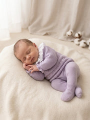 2P NEWBORN OPENWORK PLUMETI COLLAR SET