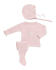 NEWBORN RHOMBUS KNIT DOTS 3P SET