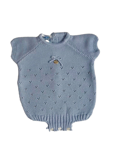BABY KNIT WITH SHORT SLEEVE ROMPER