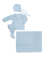BABY CENTER RHOMBUS BLANKET AND NEWBORN 4P SET