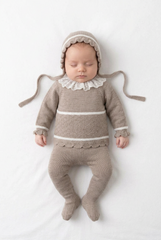 VISON NEWBORN DIAMON PATTERN LACE COLLAR 3P SET