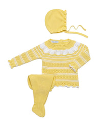 NEWBORN OPENWORK WHITE COMBINED 3P SET