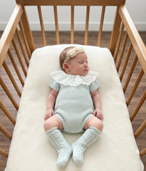GIRLS LACE COLLAR KNITTED ROMPER