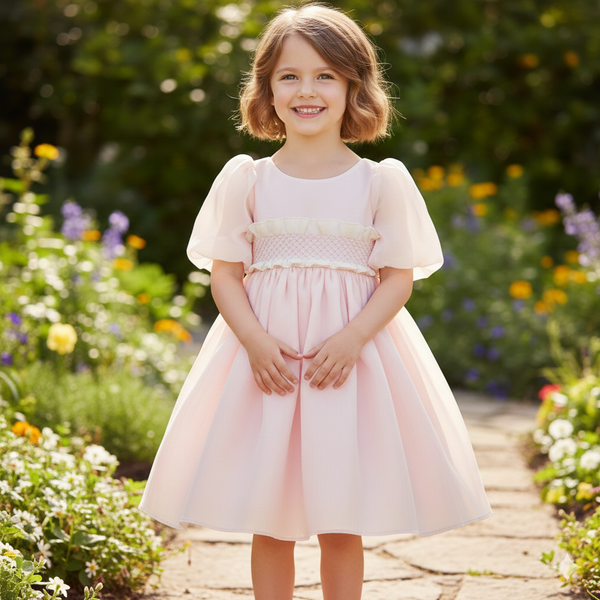 GIRL PUFF SLEEVE TULLE DRESS LIBRA