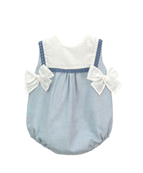 BABY GIRLS STRIPED AND BOWS ROMPER FANTASIA