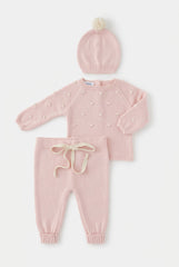 DUSTY PINK NEWBORN COLOURED BOBBLE 3P SET