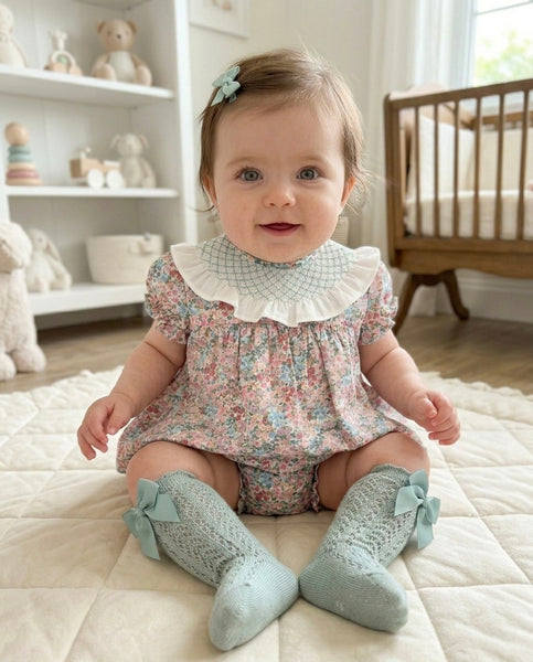 BABY FLORAL SMOCKED COLLAR DRESS SET ENCANTO
