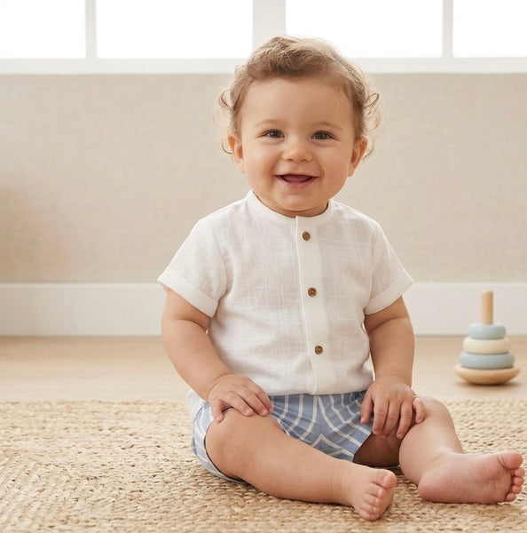 BOYS STRIPED SHORT AND SHIRT 2P RAVENA