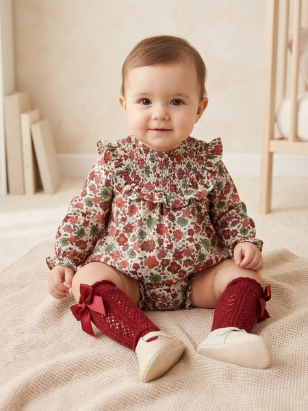 BABY GIRL AUTUMN SHORT DRESS WITH BLOOMER CRETONA