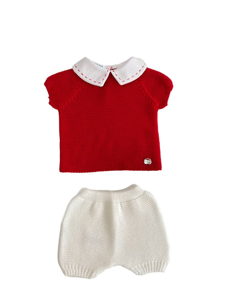 BABY KNIT WITH WHITE COLLAR 2P SET