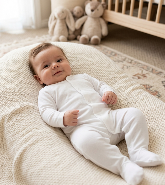 BABY WHITE BASIC ROMPER