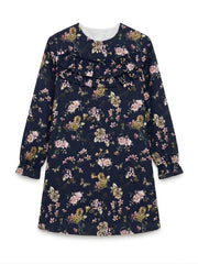 Girls long sleeve flower print dress