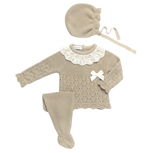 NEWBORN RHOMBUS LACE COLLAR NEWBORN 3P SET