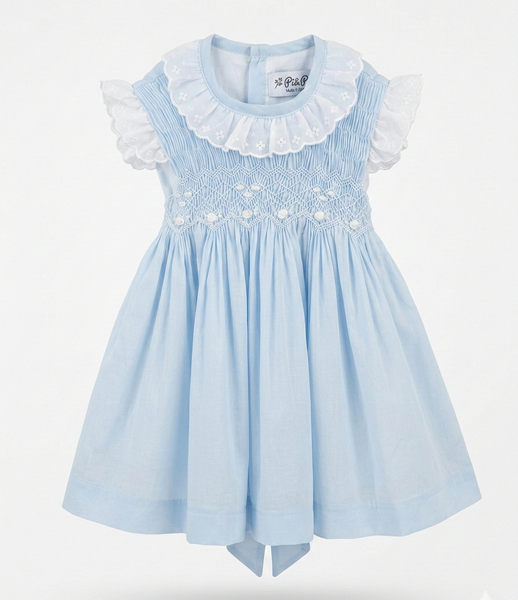 GIRLS SLEEVELESS SMOCKED DRESS