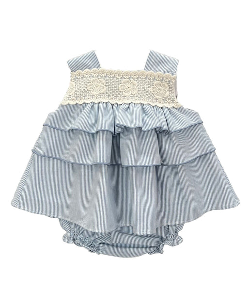 BABY LEYERED SHORT DRESS AND FLORAL APPLIQUES SET FANTASIA