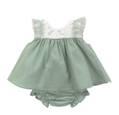 GIRL TULLE AND APPLIQUE SHORT DRESS SET SKYE