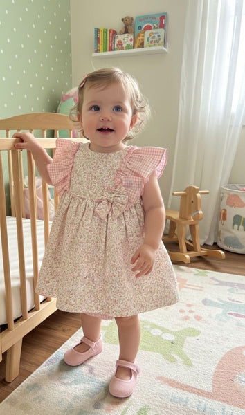 BABY GINGHAM AND LIBERTY PRINT SHORT DRESS 2P