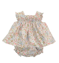 GIRL LIBERTY PRINT SHORT DRESS SET BARBADOS