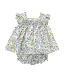 GIRL LIBERTY PRINT SHORT DRESS SET BARBADOS