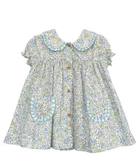 GIRL LIBERTY PRINT PUFF SLEEVE DRESS BARBADOS