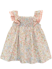 GIRL LIBERTY PRINT RUFFLE SLEEVE DRESS BARBADOS