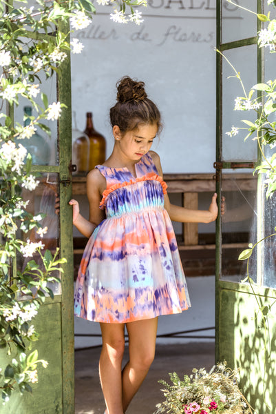 GIRLS TIE DYE PRINT DRESS